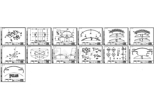 某剧场索膜工程钢结构设计图纸-图一