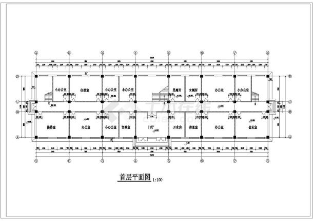 北京某甲级医院4000平米5层办公大楼全套建筑设计CAD图纸-图一