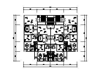 某三层CD型四合院建筑平面方案图-图一