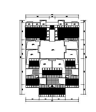 某三层CD型四合院建筑平面方案图-图二