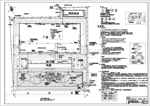 某高压低压配电弱电景观及厂区照明CAD设计监控总平图.-图一