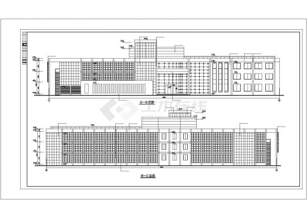 3层6971.5平米样品展示厅办公楼建筑设计方案CAD图纸（长85.8米 宽37.8米 ）-图二