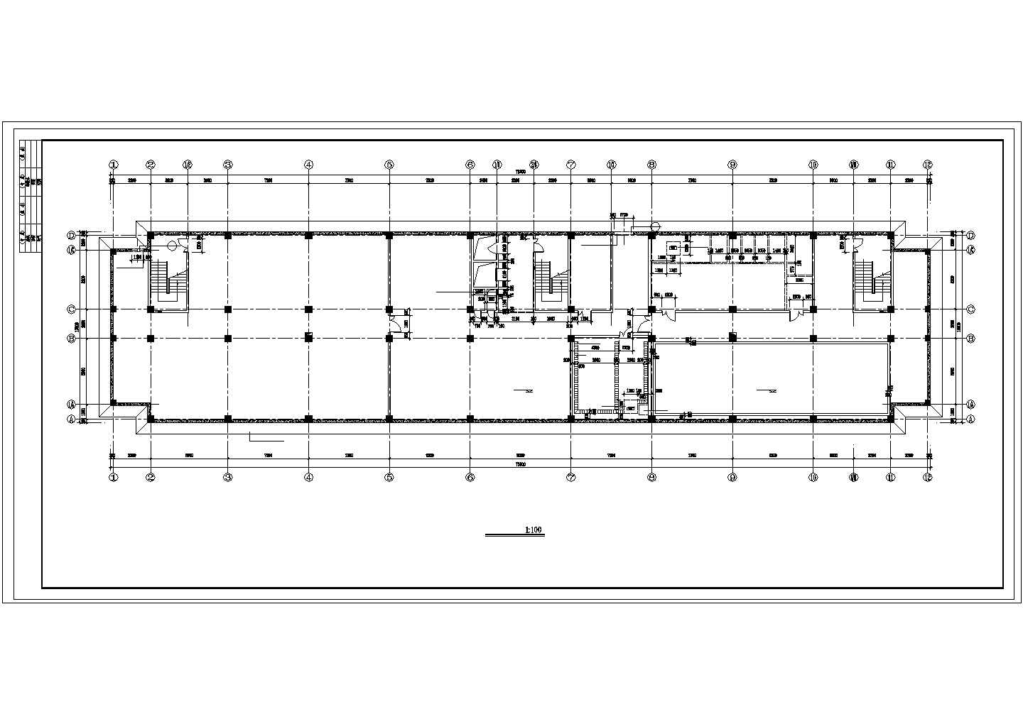 地下1地上9+1机房层生物公司厂区办公楼建筑设计方案（长73.1米 宽17米 ）