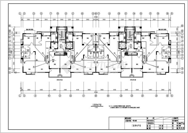 某小区一期11栋12栋电气设计CAD施工图纸-图一