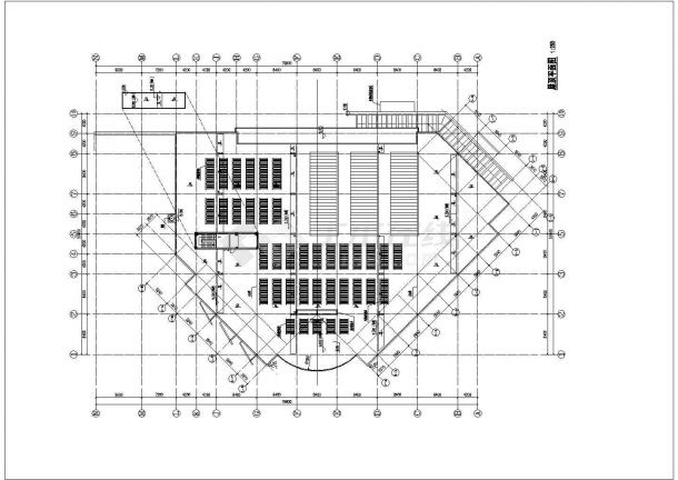 【浙江】两层学生食堂建筑施工CAD图纸-图一