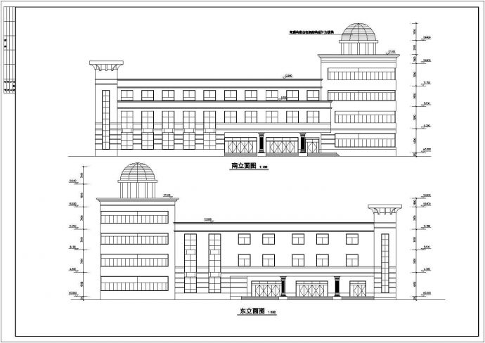 建筑面积3748平米四层小区会所建筑设计CAD施工图_图1