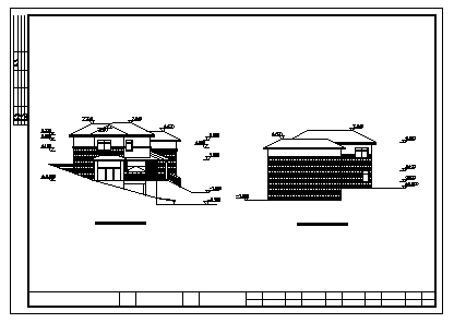 别墅设计_某两层砖混结构坡地现代私人别墅建筑施工cad图，含效果图-图二