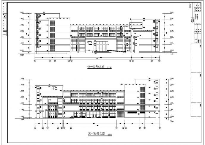 杭州某大学教学楼建筑设计全套施工图_图1