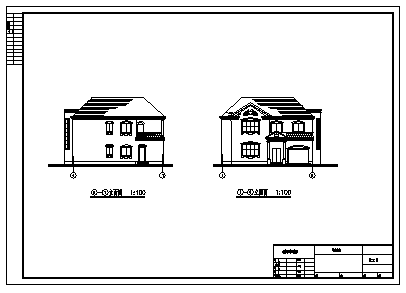 别墅设计_某二层框架结构欧式独栋小别墅建筑施工cad图，含效果图-图一