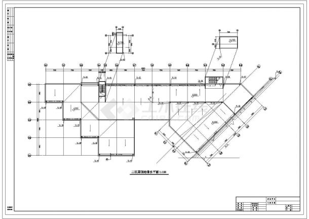 浙江某8层办公楼建筑给排水施工CAD图纸（气体灭火）-图一