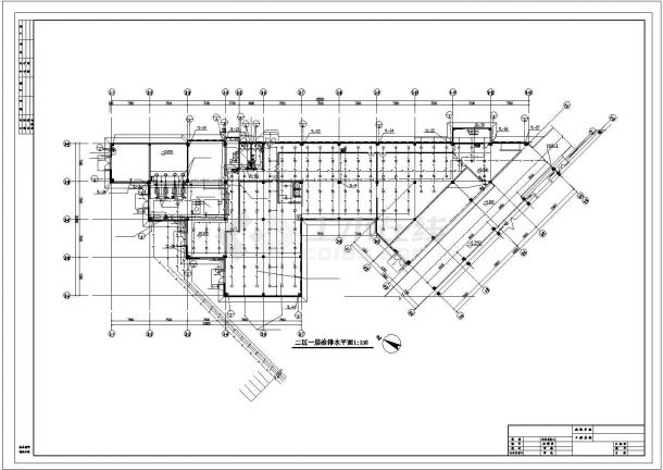 浙江某8层办公楼建筑给排水施工CAD图纸（气体灭火）-图二