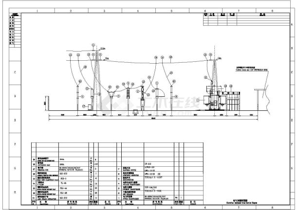 某132kV变电站CAD大样设计主接线图-图二