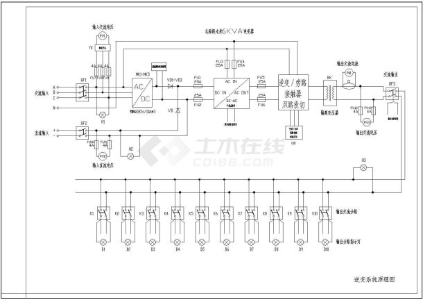某600MW电厂逆变CAD平面节点电源图-图二