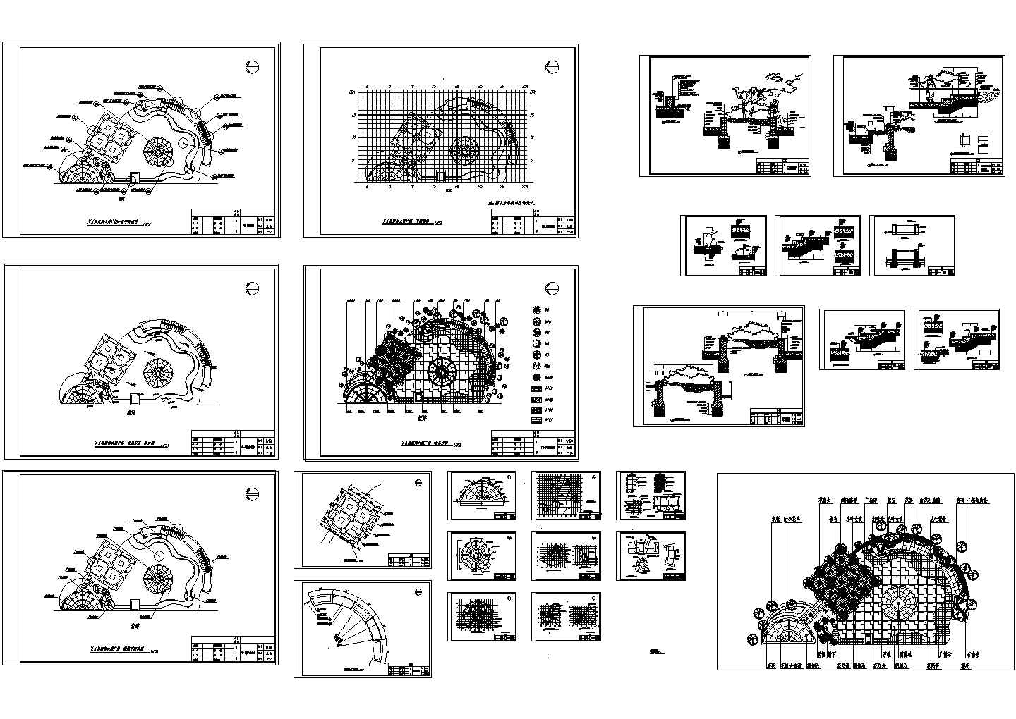 某县广场绿化施工图纸(cad)