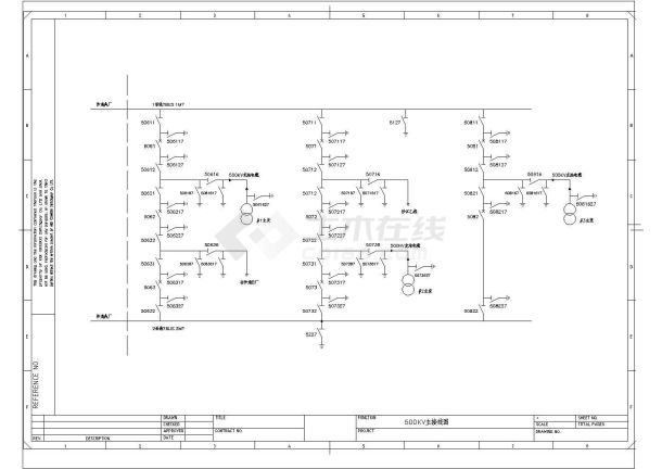 某500KV电站CAD平面构造主接线图-图一