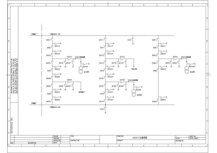 某500KV电站CAD平面构造主接线图_图1