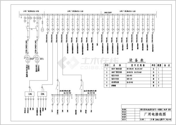 某电站初设电力系统详细CAD一次图-图一