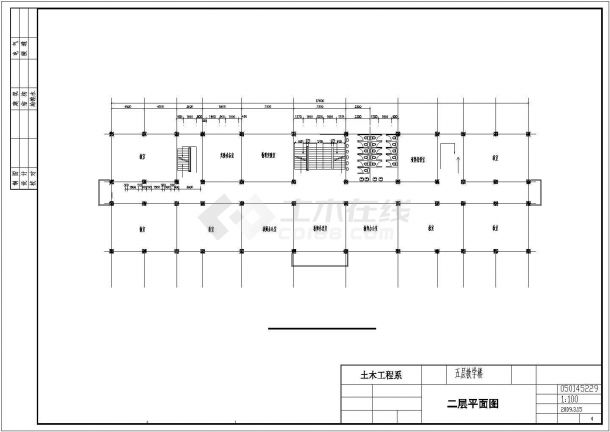 佛山某中学4660平米5层教学楼建筑设计CAD图纸-图一