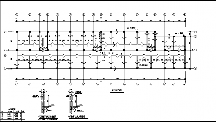 8层一字形商住楼建筑设计施工cad图纸，含地下一层_图1