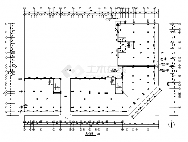 哈尔滨6层L型商住楼建筑设计施工cad图纸-图一