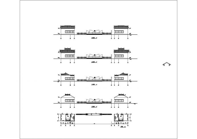 某工厂大门建筑平面详细施工设计方案CAD图纸_图1