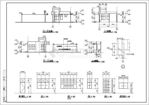 某标准型厂区门卫建筑详细施工设计方案CAD图纸-图一