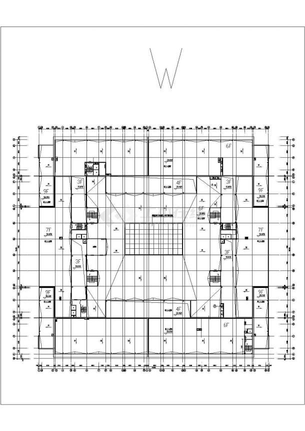 某地下一层地上六层框混结构超市设计cad平面施工图-图一