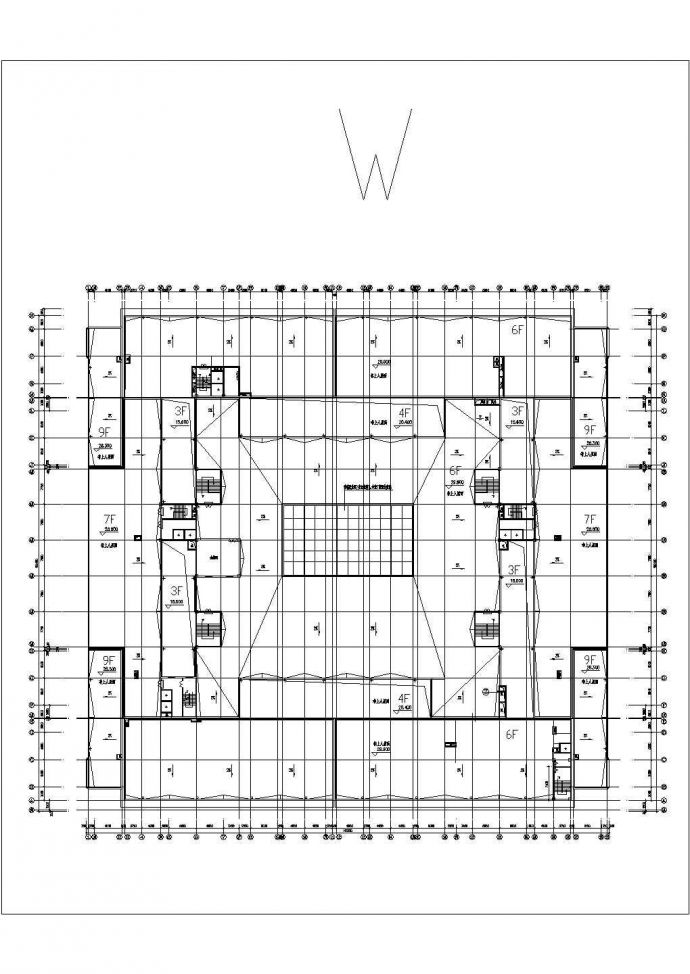 某地下一层地上六层框混结构超市设计cad平面施工图_图1