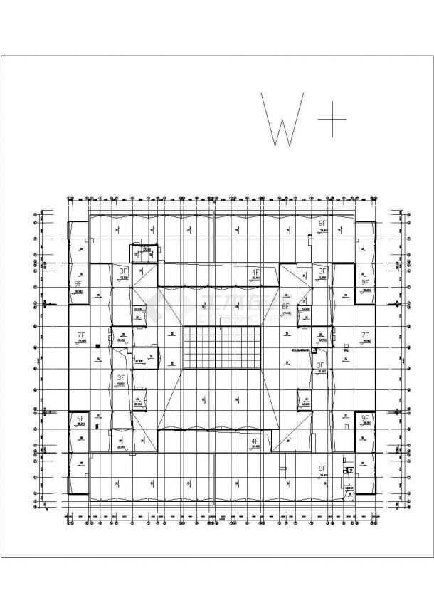 某地下一层地上六层框混结构超市设计cad平面施工图-图二