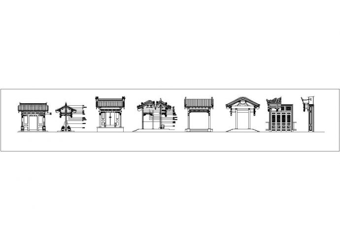 某标准型中式古典大门建筑详细施工设计方案CAD图纸_图1