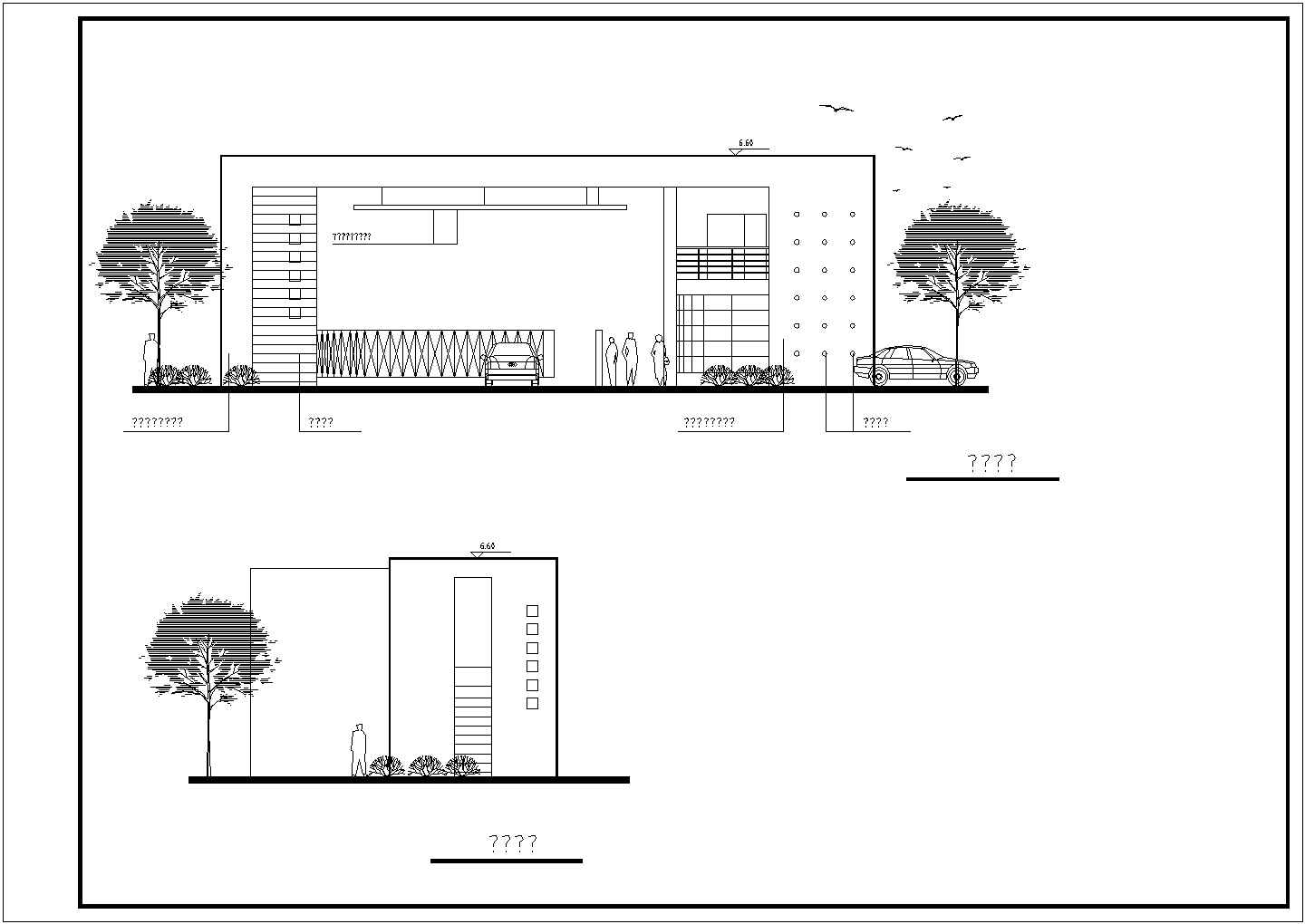 某标准型石岩山城工业园大门建筑详细施工设计方案CAD图纸