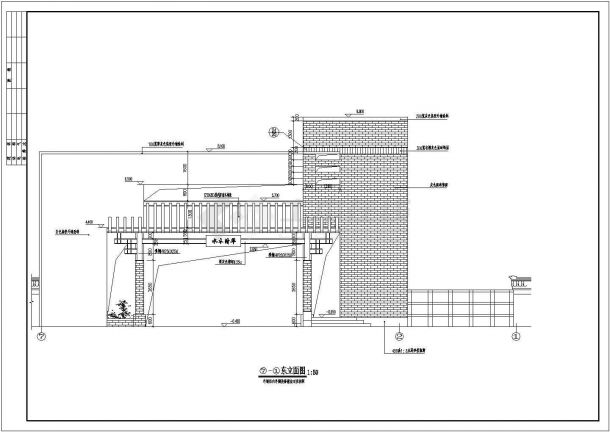 某标准型水木清华小区大门建筑详细施工设计方案CAD图纸-图一