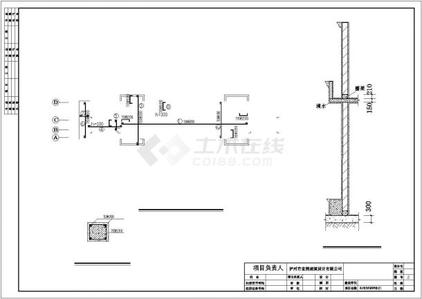 某标准型学校大门建筑详细施工设计方案CAD图纸-图一