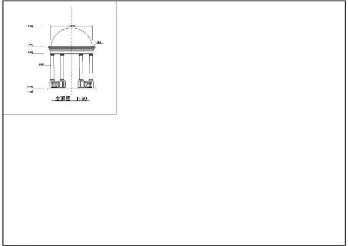 某经典欧式凉亭建筑详细施工设计方案CAD图纸_图1