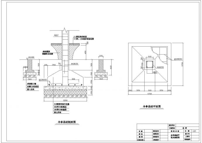 某经典伞亭建筑详细施工设计方案CAD图纸_图1