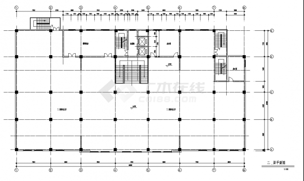12层板式商住楼建筑设计施工cad图纸，含地下一层-图二