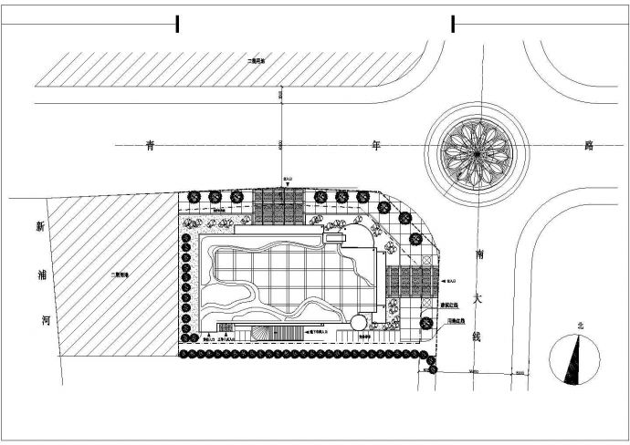 某大型多层商厦超市规划设计cad总平面方案图_图1