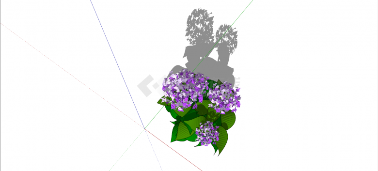 球形紫丁香花卉灌木su模型-图二