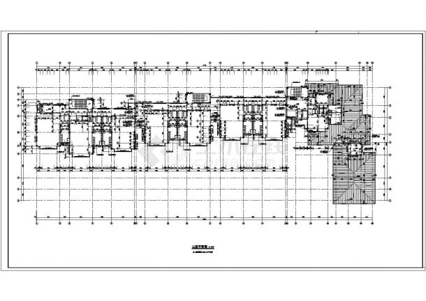 某地蓝湾小区三层幼儿园建筑设计施工CAD图-图一