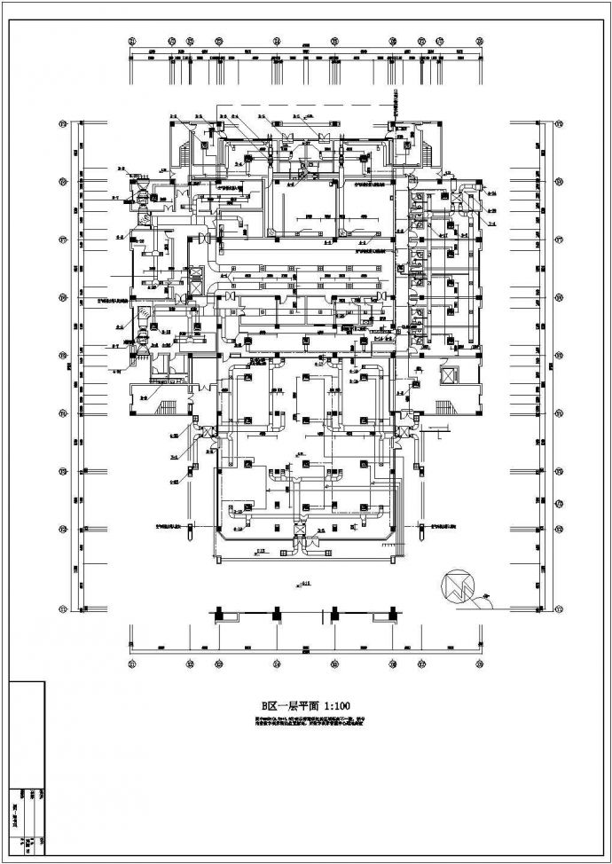某大型综合楼空调和通风防排烟设计CAD图纸_图1
