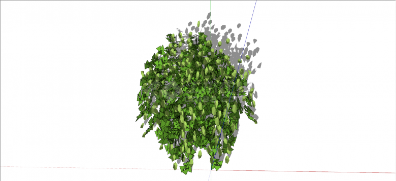 五加科三角风绿色灌木su模型-图二