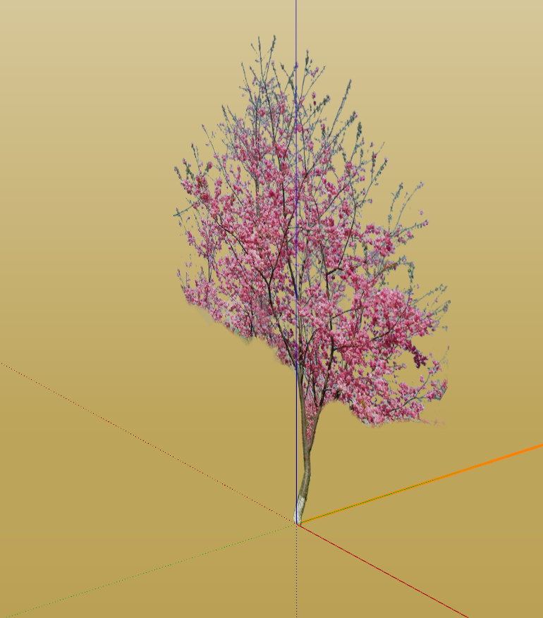 粉色桃花树满天的花乔木su模型-图二
