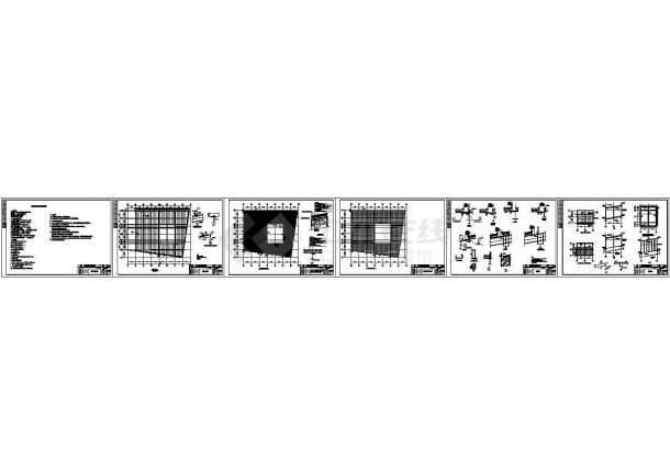 [山西]地上四层框架结构与钢桁架结构展示馆结构施工图-图一