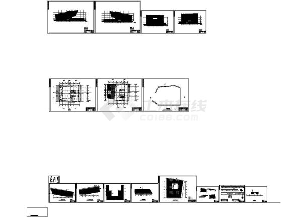 [山西]地上四层框架结构与钢桁架结构展示馆结构施工图-图二