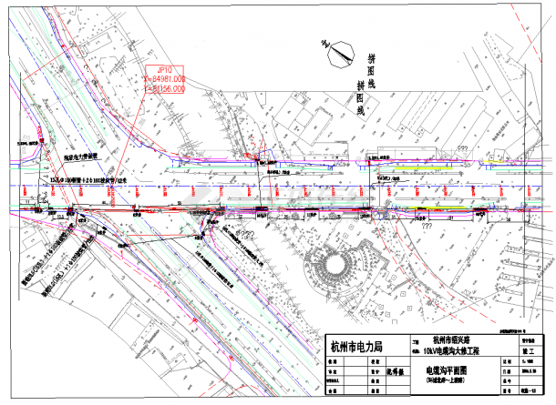 某地杭州某路段10KV电缆沟平面图CAD图纸-图一