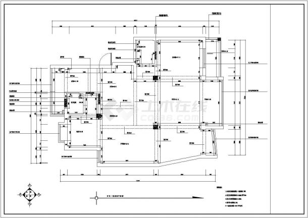 某二层框架结构商业楼装修设计cad全套施工图-图二