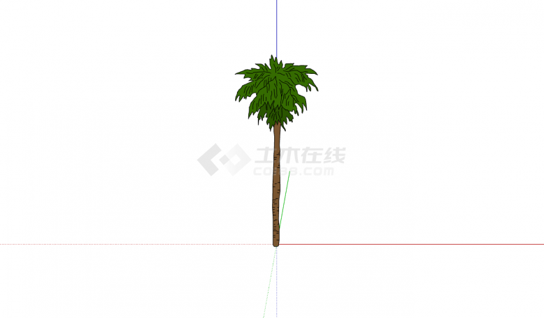 东南亚度假椰树乔木su模型-图一