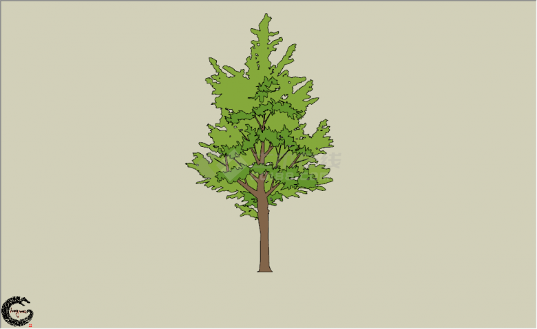 现代常绿景观树乔木su模型-图二