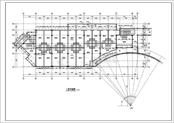 某四层框架结构商业楼设计cad平面施工图纸-图一
