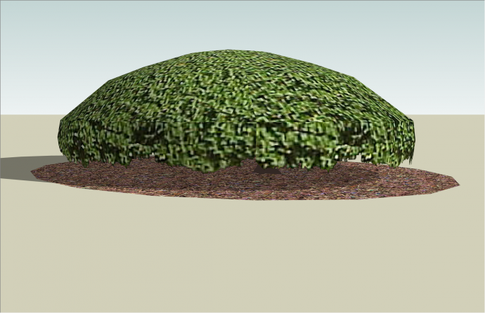 现代椭圆形绿色乔木su模型_图1